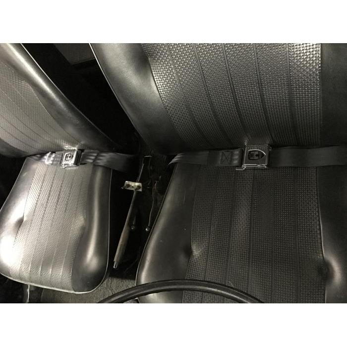 Lap seat belt with Wolfsburg emblem black (per pair)