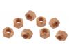 Paruzzi number: 1092 Coppered exhaust nuts (8 pieces)
Thread size: M8 X 1.25 
Wrench size: 12 mm 